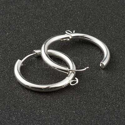 201 Stainless Steel Huggie Hoop Earring Findings STAS-P283-01M-S-1