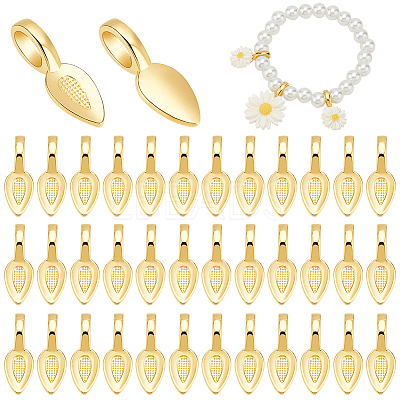 50Pcs Alloy Glue-on Flat Pad Bails FIND-PH0020-14-1