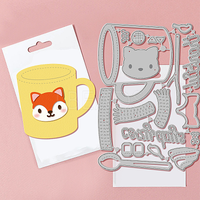 Autumn Theme Cup Carbon Steel Cutting Dies Stencils DIY-WH0309-2172-1