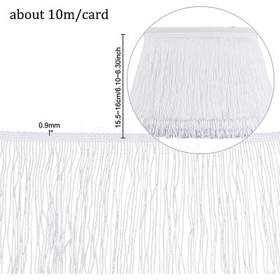 Polyester Tassel Fringe Trimming FIND-WH0043-60C-1