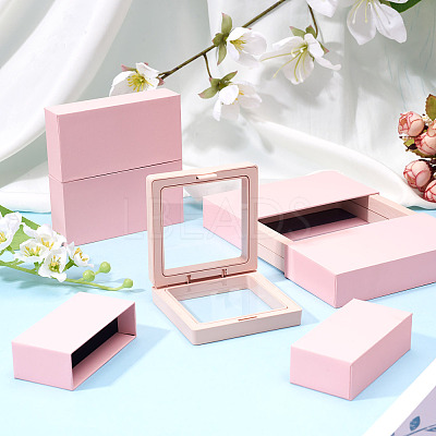 3 Bags 3 Styles Square Transparent PE Thin Film Suspension Jewelry Display Box CON-TA0001-38C-1