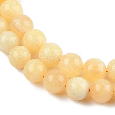 Natural Yellow Calcite Beads Strands G-C251-A01-12mm-1