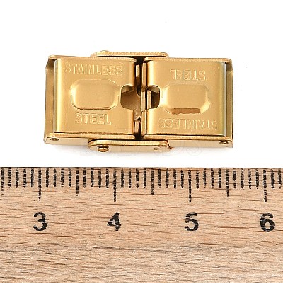 Ion Plating(IP) 201 Stainless Steel Watch Band Clasps STAS-C006-1-02G-1