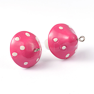 Resin Mushroom Pendants X-RESI-S295-M-1
