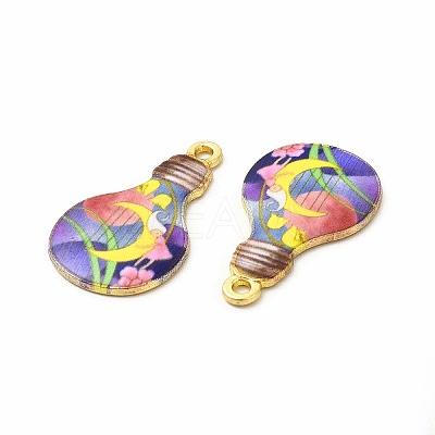 Alloy Printed Pendants PALLOY-D581-02G-1