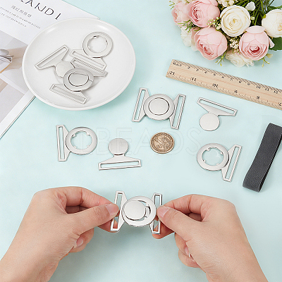 6 Sets Zinc Alloy Side Release Buckles FIND-BC0019-63P-1