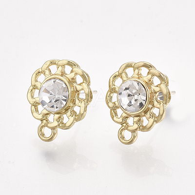 Alloy Rhinestone Stud Earring Findings PALLOY-T056-121B-1