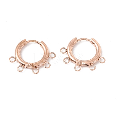 Ion Plating(IP) 304 Stainless Steel Hoop Earring Findings STAS-D183-01RG-1