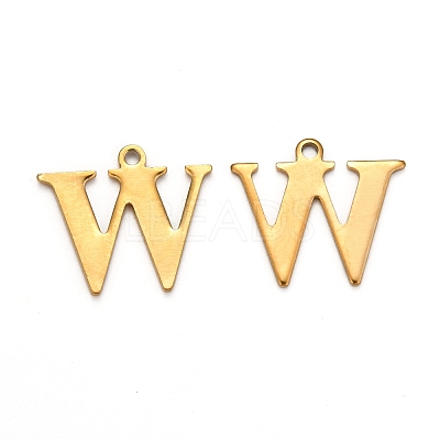 Ion Plating(IP) 304 Stainless Steel Alphabet Charms STAS-H122-W-G-1
