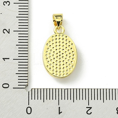Rack Plating Brass Pave Natural Shell Pendants KK-A204-01A-04G-1