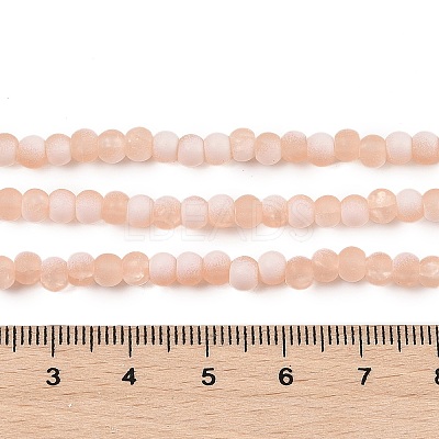 Frosted Crackle Glass Beads Strands GLAA-U001-4mm-M05-1
