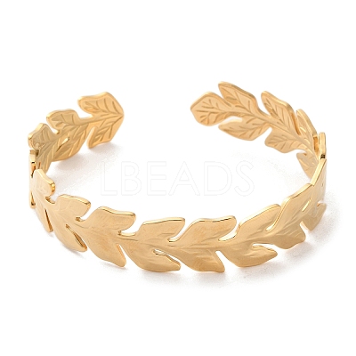 304 Stainless Steel Cuff Bangles for Women BJEW-K263-05G-10-1