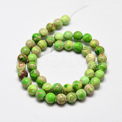 Natural Imperial Jasper Beads Strands G-I122-8mm-01-1