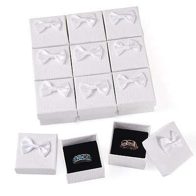 Square Cardboard Paper Ring Gift Storage Boxes CON-TAC0001-17B-1