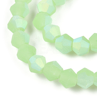 Imitation Jade Bicone Frosted Glass Bead Strands LS-EGLA-A039-J6mm-MB01-1