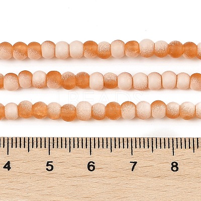 Frosted Crackle Glass Beads Strands GLAA-U001-4mm-M10-1