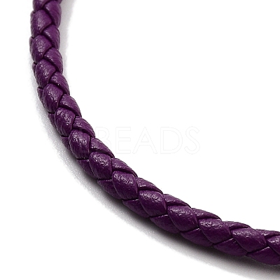 Braided Round Imitation Leather Bracelets Making BJEW-H610-01G-10-1