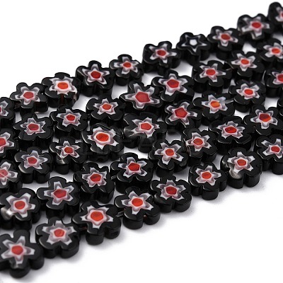 Handmade Millefiori Glass Bead Strands LAMP-J035-8mm-19-1