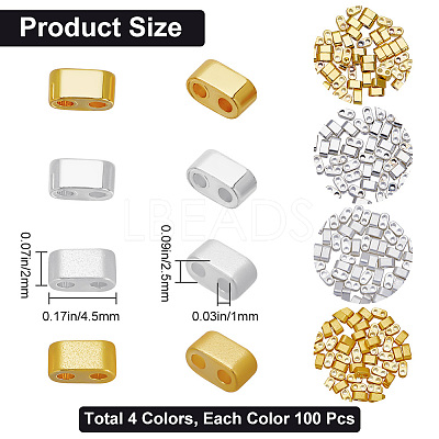 400Pcs 4 Style Electroplated Non-magnetic Synthetic Hematite Multi-Strand Links G-CN0001-01-1