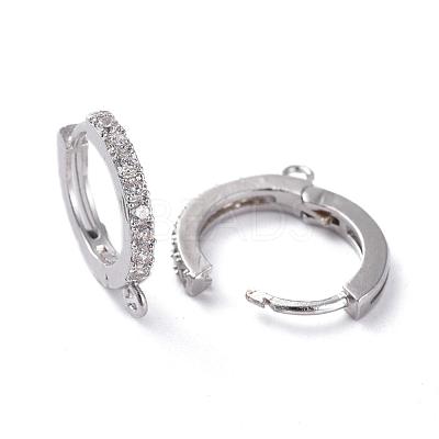Brass Huggie Hoop Earring Findings KK-P150-42P-1