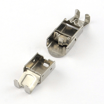 Tarnish Resistant Smooth Surface 201 Stainless Steel Watch Band Clasps STAS-R063-87-1