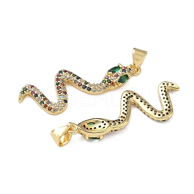 Brass Micro Pave Cubic Zirconia Pendants KK-L243-29G-03-1