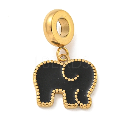 Ion Plating(IP) 304 Stainless Steel Enamel European Dangle Charms STAS-U005-44G-01-1