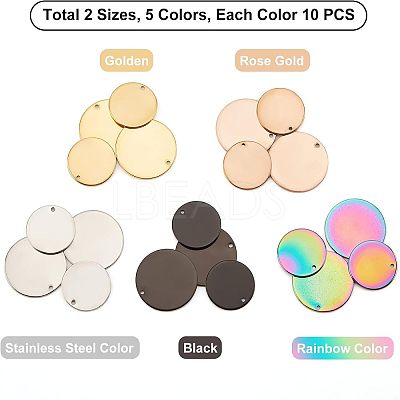 20Pcs 10 Style Ion Plating(IP) 304 Stainless Steel Charms STAS-UN0032-07-1