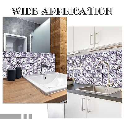 5Pcs Square Mosaic Glass Wall Decorations AJEW-AR0001-28-1
