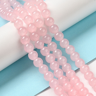 Baking Paint Imitation Jade Glass Round Bead Strands X1-DGLA-Q021-8mm-26-1