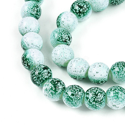 Transparent Baking Paint Glass Beads Strands DGLA-N009-10mm-06-1
