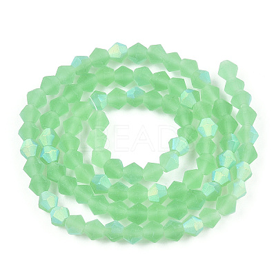 Imitate Austrian Crystal Bicone Frosted Glass Beads Strands GLAA-F029-TM3mm-A24-1