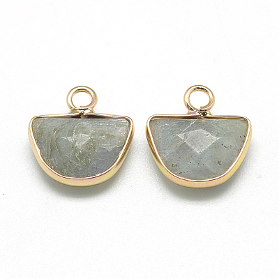 Natural Labradorite Semi Circle Pendants G-Q965-06-1
