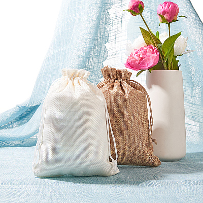 Burlap Packing Pouches Drawstring Bags ABAG-BC0001-08-18x13-1