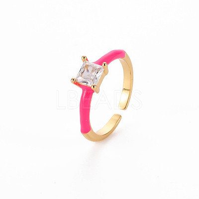 Brass Enamel Cuff Rings RJEW-T016-32A-NF-1