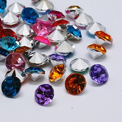 Imitation Taiwan Acrylic Rhinestone Pointed Back Cabochons GACR-A003-1.5mm-M-1