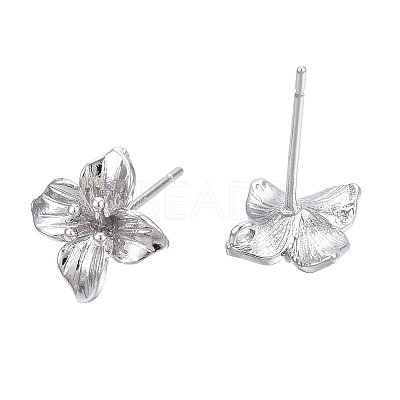 Brass Stud Earring Findings KK-N232-337B-01P-1
