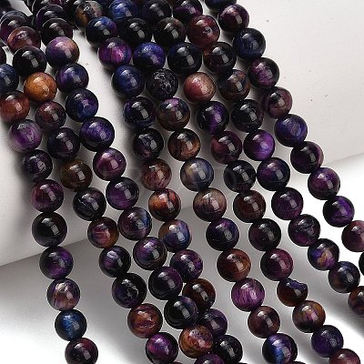 Natural Tiger Eye Beads Strands G-F591-18-6mm-10-1