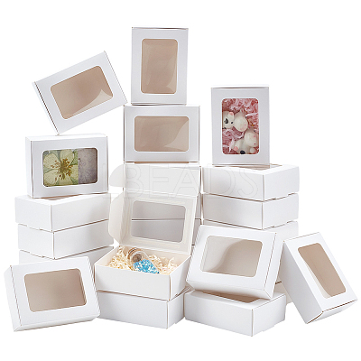 Foldable Creative Kraft Paper Mailer Boxes with Visible Window CON-WH0113-08A-03-1