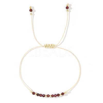 Natural Birthstone Braided Bead Bracelets for Women VA8051-1-1