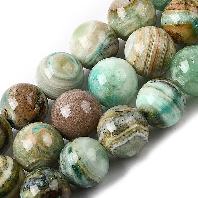 Natural Green Line Jasper  Beads Strands G-L639-A01-8mm-1