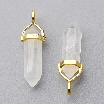 Natural Quartz Crystal Double Terminated Pointed Pendants X-G-G902-B23-1