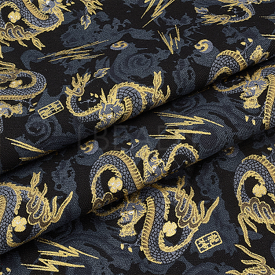 Dragon Pattern Cotton Fabric DIY-WH0579-96D-1