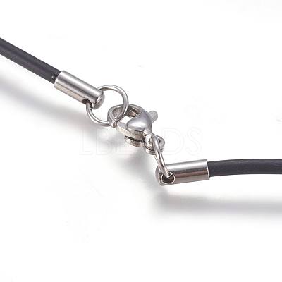 Rubber Cord Necklaces Making MAK-L023-01D-1