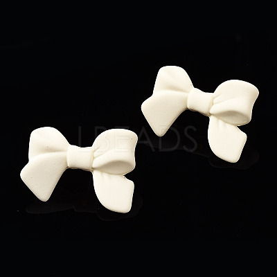 Spray Painted CCB Plastic Bowknot Stud Earring Findings CCB-Q091-07G-1