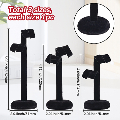 1 Sets 3 Sizes Tree Shaped Wood Covered with Velvet Jewelry Display Stands Set EDIS-SC0001-11A-1