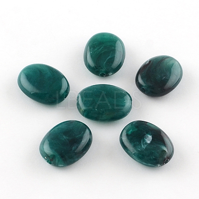 Oval Imitation Gemstone Acrylic Beads OACR-R047-03-1