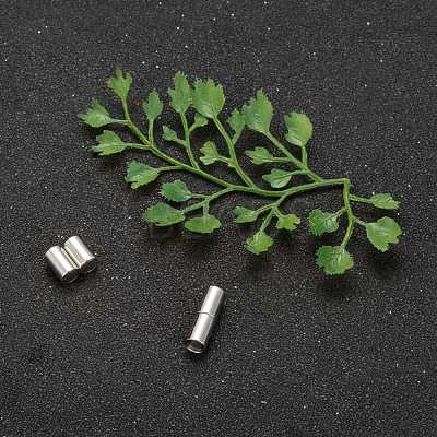 Tarnish Resistant Column 304 Stainless Steel Magnetic Clasps with Glue-in Ends X-STAS-I026-03-1