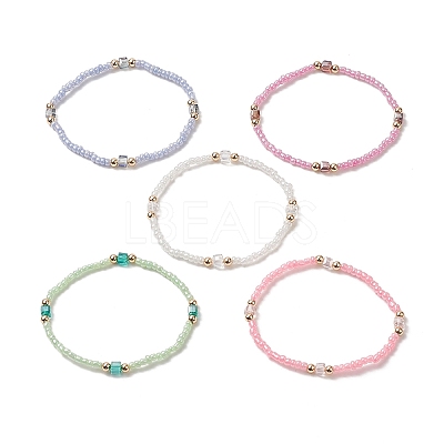Glass Seed Bead Beaded Bracelets for Women BJEW-JB09287-1