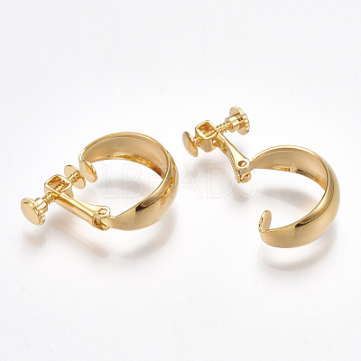 Brass Clip-on Earring Findings X-KK-T038-301G-1